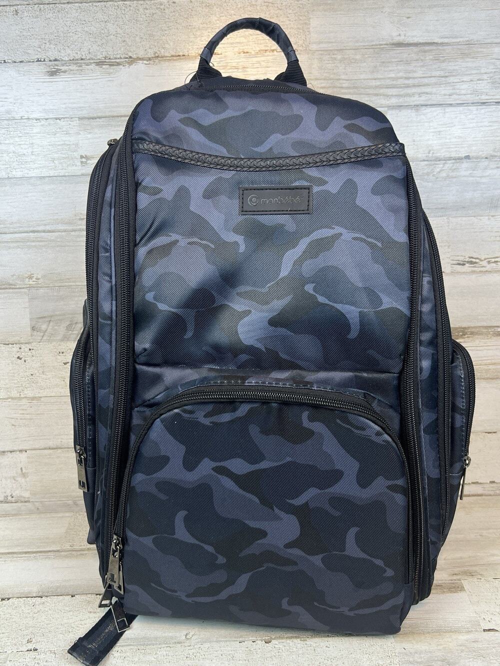 Monbebe Metro Diaper Bag Backpack Black Camo Changing Pad Unused Baby Travel Bag